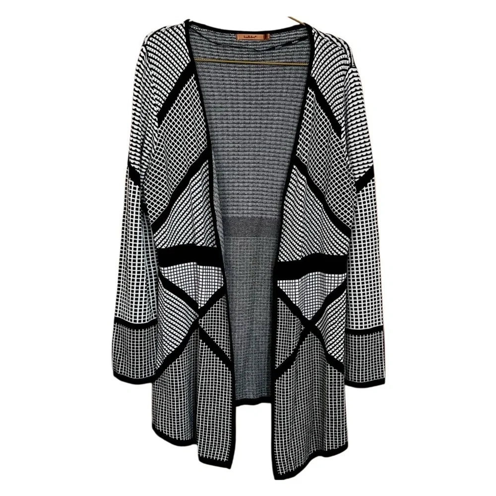 Belldini Monochrome Geometric Cardigan - Picture 1 of 5